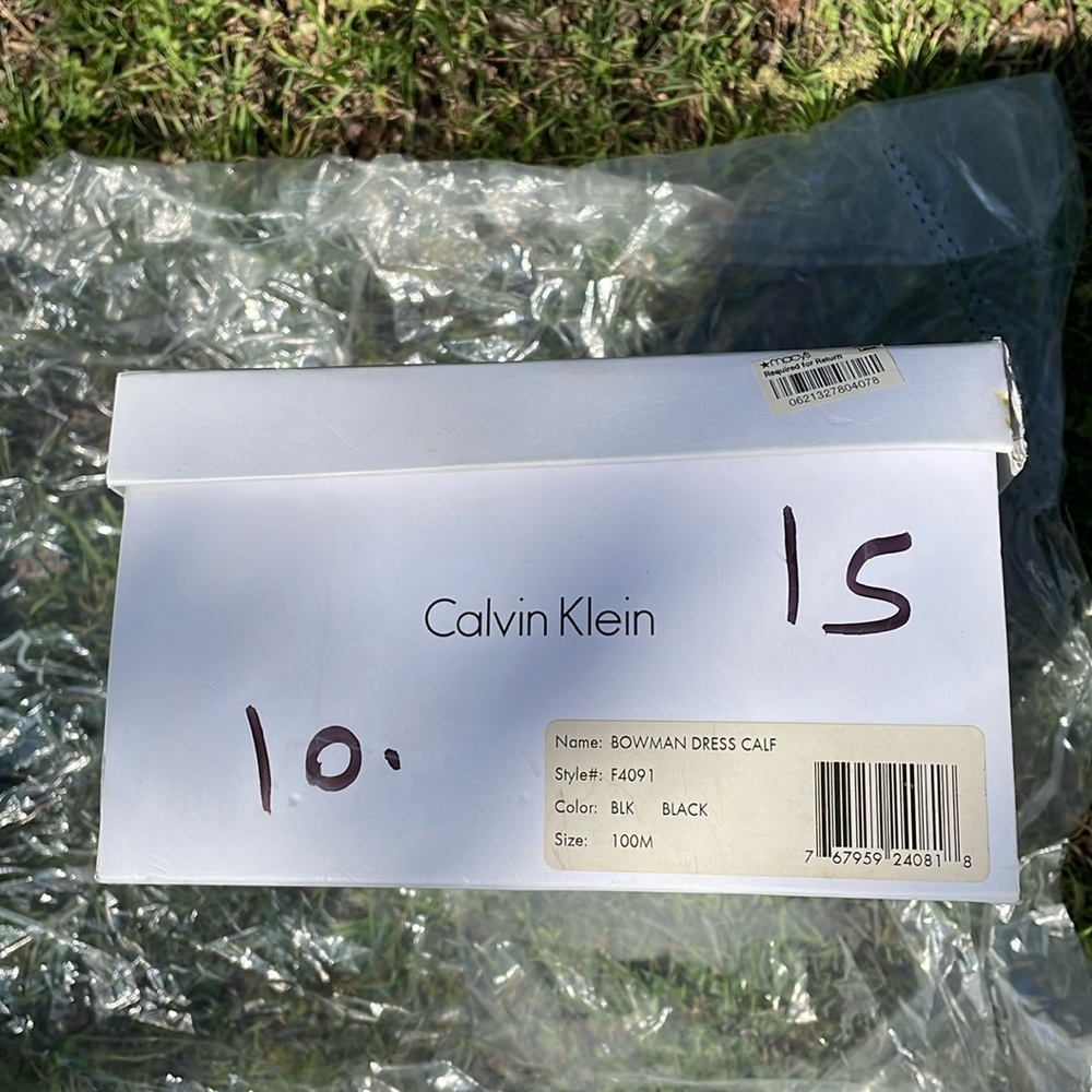 Calvin Klein size 10 men, black dress shoes.